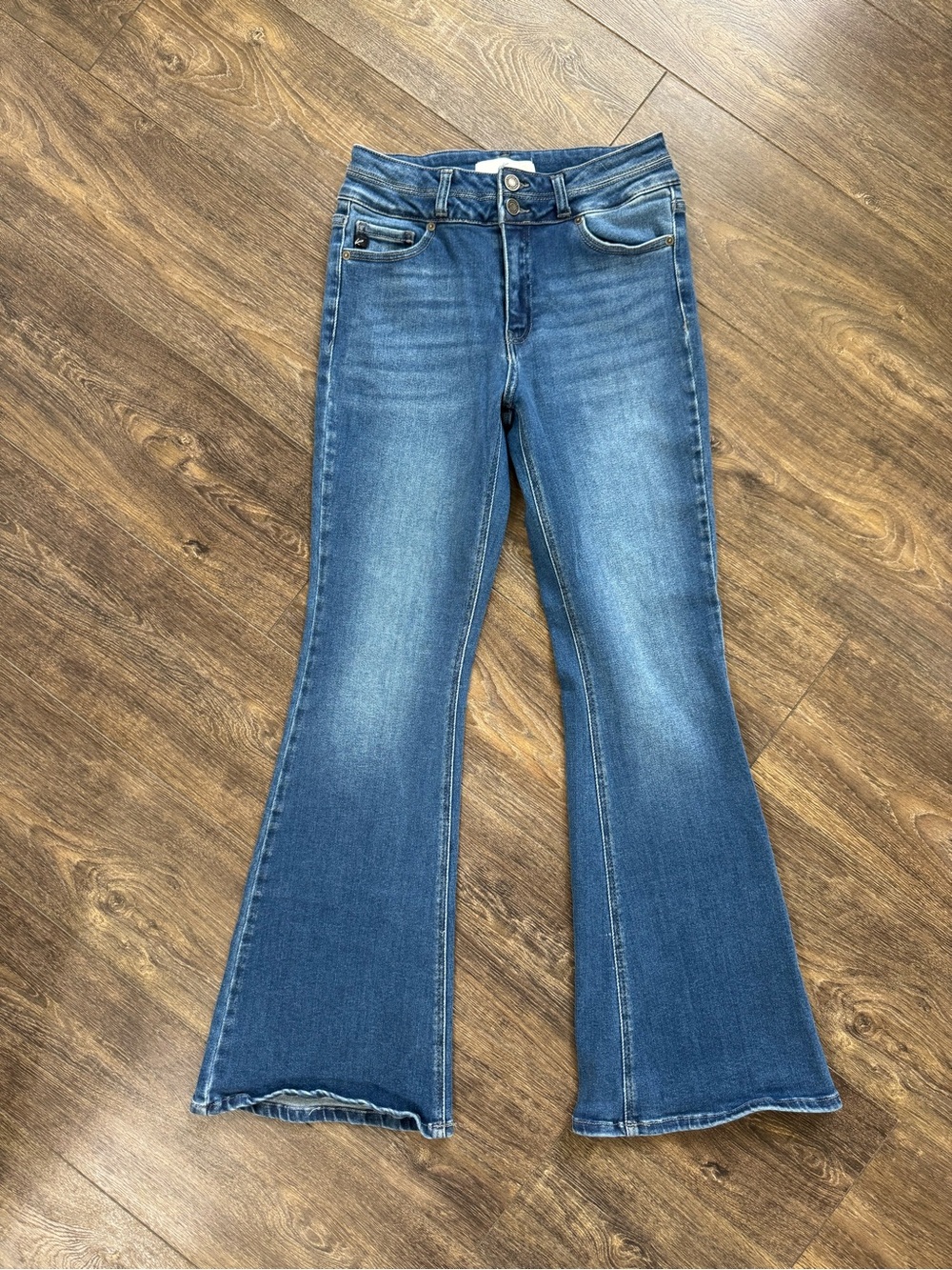 KanCan Flare Jeans Womens 9/28 Medium Wash Stretch High Rise - Picture 2 of 7